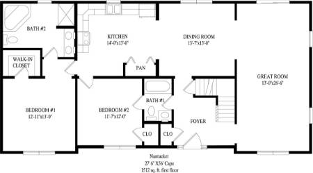 Nantucket Modular Home Floor Plan First Floor